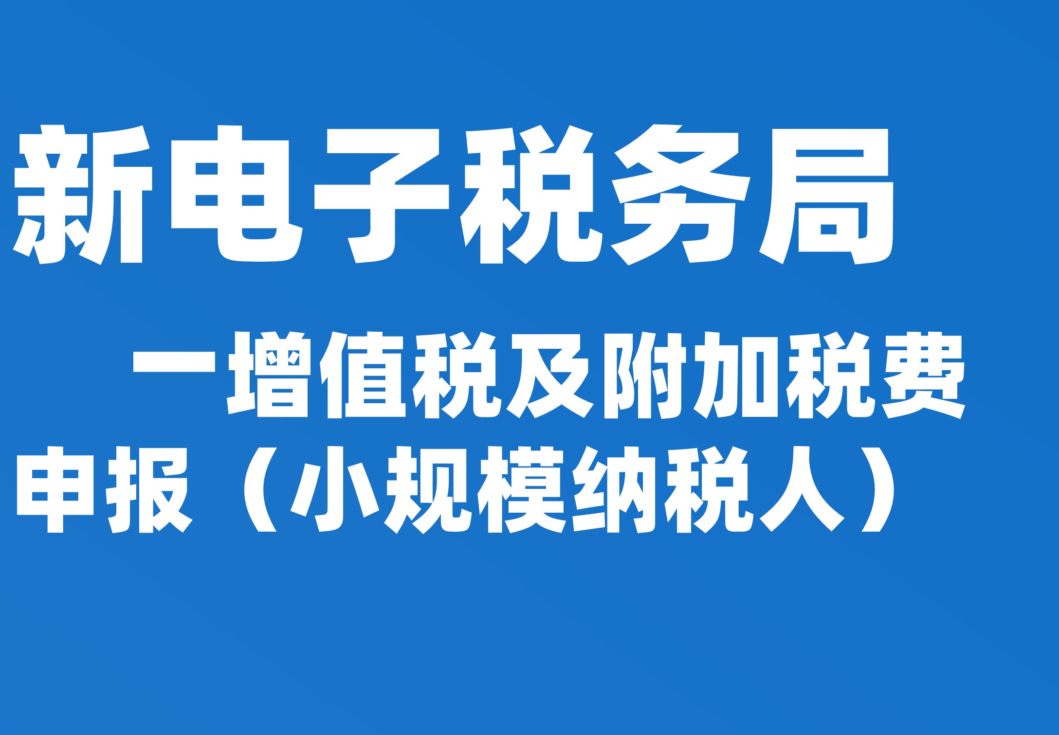 增值税及附加税费申报（小规模纳税人）